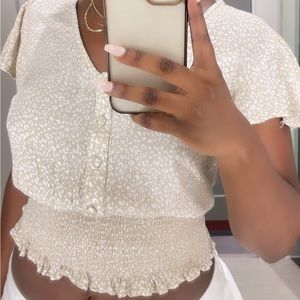 tan cheetah print shirt / Brand New / size: SMALL / $8